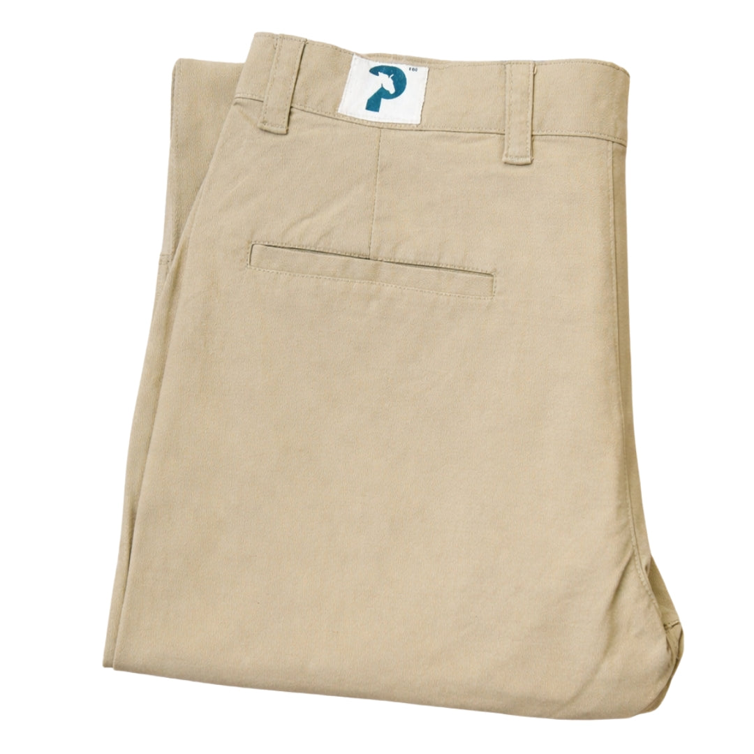 Men’s Beige Cotton Satin Chinos | 350 GSM | 100% Cotton | Stretchable Slim Fit | Smart Casual Wear