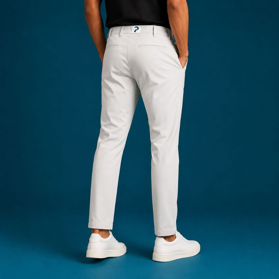 Off-White Cotton Satin Chinos for Men