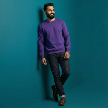 Wine Purple Heavyweight Fleece Sweatshirt for Men | 350 GSM Cotton-Enriched Winter Wear
